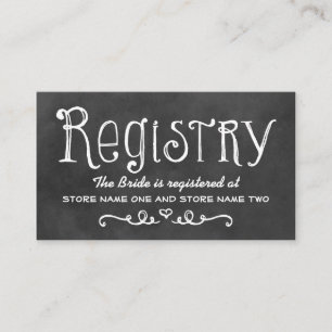 Tarjeta De Recepción Registro de Boda con Letra de Tiza Rústica