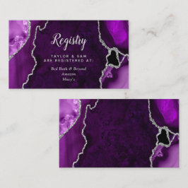 Tarjeta De Recepción Registro de Boda de Ágata Púrpura y Plata