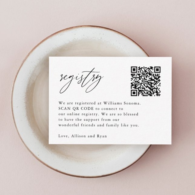 Tarjeta De Recepción Registro de Boda de código QR de caligrafía elegan (Subido por el creador)