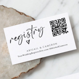 Tarjeta De Recepción Registro de Boda de código QR Escritura manual sim