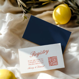 Tarjeta De Recepción Registro de Boda de código QR Ivory