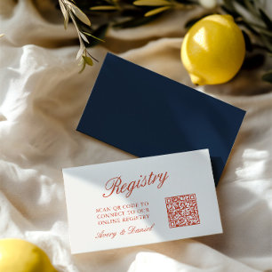 Tarjeta De Recepción Registro de Boda de código QR Ivory
