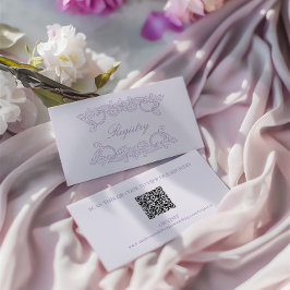 Tarjeta De Recepción Registro de Boda de código QR Purple Elegage