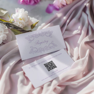 Tarjeta De Recepción Registro de Boda de código QR Purple Elegage