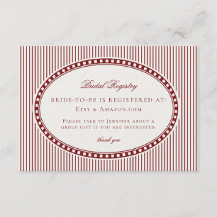 Tarjeta De Recepción Registro de Boda de Cuadros Arlequín Rojo Merlot