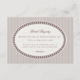 Tarjeta De Recepción Registro de Boda de Cuadros Harlequin Mocha Marrón