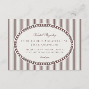 Tarjeta De Recepción Registro de Boda de Cuadros Harlequin Mocha Marrón