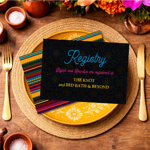 Tarjeta De Recepción Registro de boda de flores mexicanas elegantes
