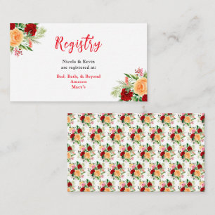 Tarjeta De Recepción Registro de Boda de Rosas Florales Románticas