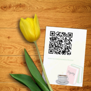 Tarjeta De Recepción Registro de boda de té y libros