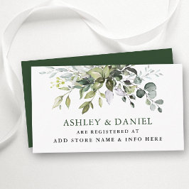 Tarjeta De Recepción Registro de Boda de Vegetación con Acuarela