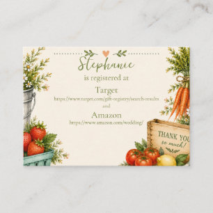 Tarjeta De Recepción Registro de Boda del Mercado de Agricultores Fresc