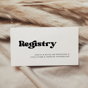 Tarjeta De Recepción Registro de boda elegante retro en negro y blanco