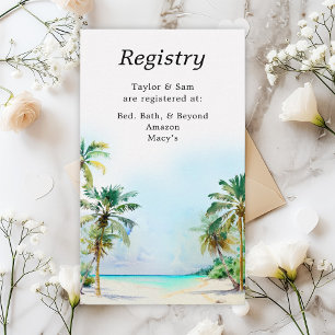 Tarjeta De Recepción Registro de Boda en Playa Tropical