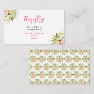 Tarjeta De Recepción Registro de Boda Floral Amarillo Rosa de Verano