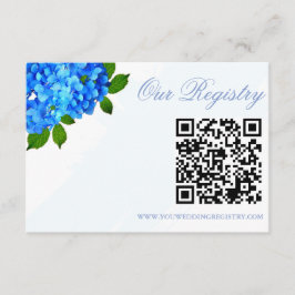 Tarjeta De Recepción Registro de Boda Floral Hortensia Azul