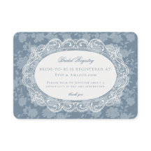 Registro de Boda Floral Vintage de Encaje Azul