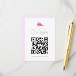 Tarjeta De Recepción Registro de Boda Minimalista Clásico Rosa Pink