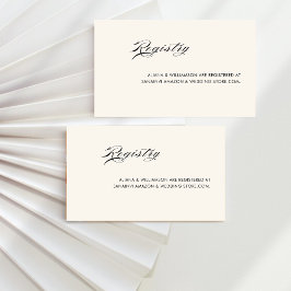 Tarjeta De Recepción Registro de boda minimalista retro negro de dinero