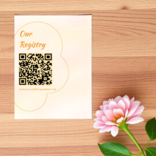 Tarjeta De Recepción Registro de Boda Puesta de Sol Naranja