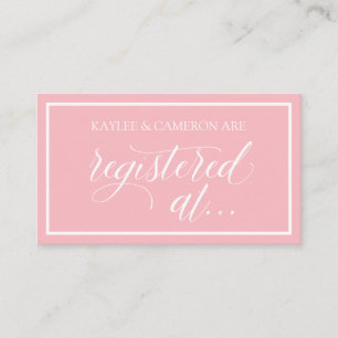 Tarjeta De Recepción Registro de Boda -Registrado En Tarjetas- Rosa y D