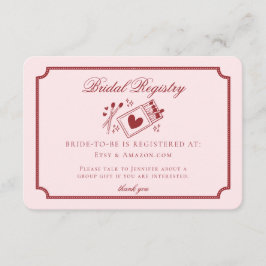 Tarjeta De Recepción Registro de Boda Rosa Combinación Perfecta Hecha e