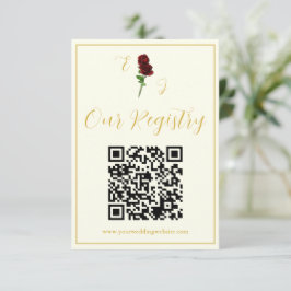 Tarjeta De Recepción Registro de Boda Rosa Dorada Marfil