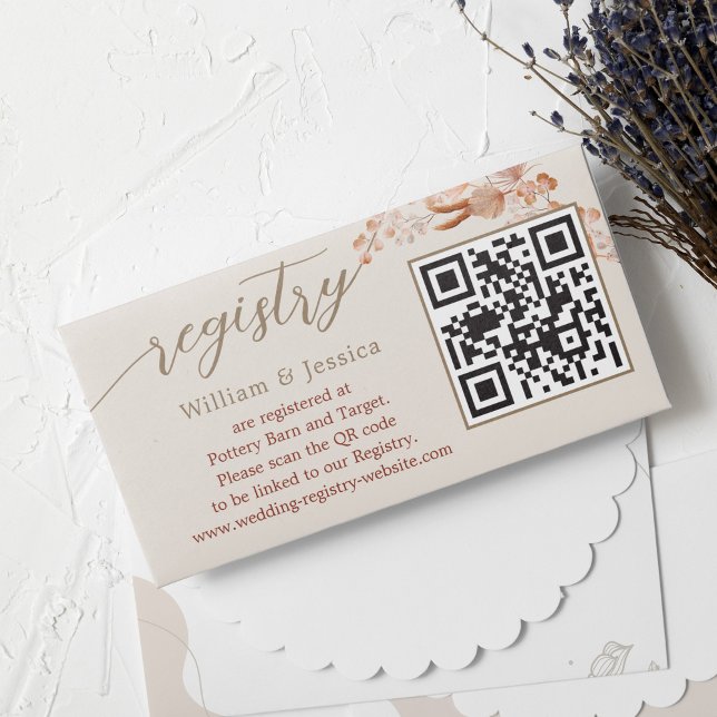 Tarjeta De Recepción Registro de Bodas bohemios con código QR (Subido por el creador)