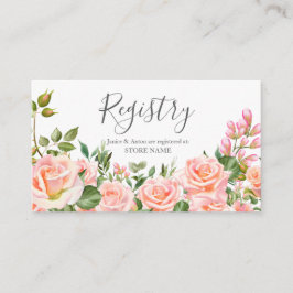 Tarjeta De Recepción Registro de Bodas botánicos rosados de Rubor