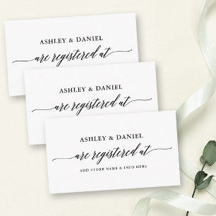 Tarjeta De Recepción Registro de bodas caligrafía elegante moderna