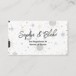 Tarjeta De Recepción Registro de Bodas celestes de oro y negro