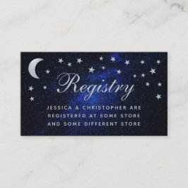 Tarjeta De Recepción Registro de Bodas celestes Estrellas caligrafía lu