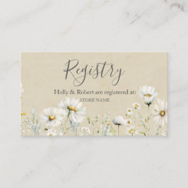 Tarjeta De Recepción Registro de Bodas Daisy Wildflower
