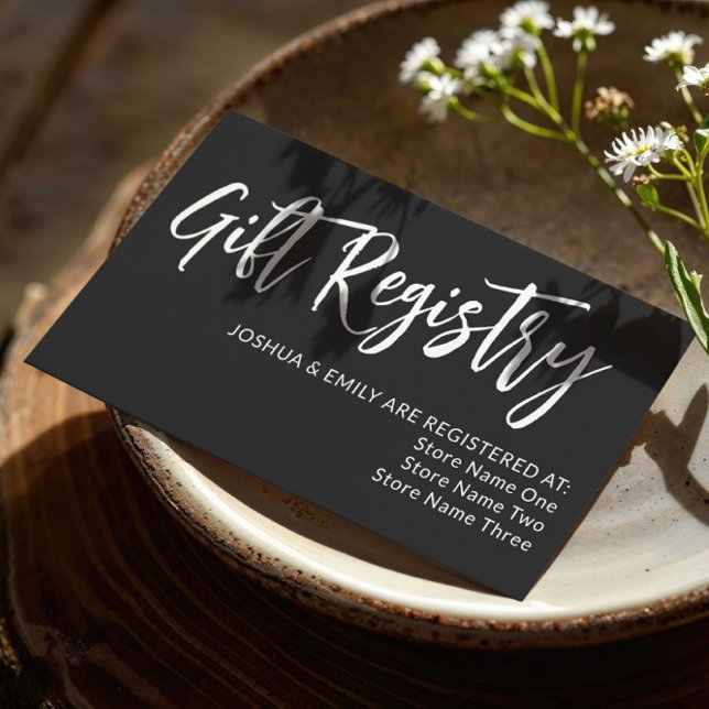 Tarjeta De Recepción Registro de Bodas de caligrafía con encanto negro (Subido por el creador)