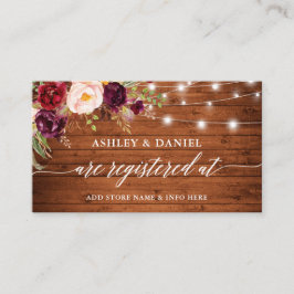 Tarjeta De Recepción Registro de Bodas de caligrafía de luces florales