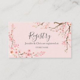Tarjeta De Recepción Registro de Bodas de Cherry Blossom