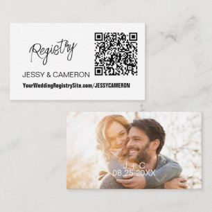 Tarjeta De Recepción Registro de Bodas de código QR de fotografía Perso