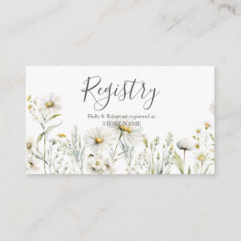 Tarjeta De Recepción Registro de Bodas de Flores Silvestres Blancas