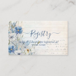 Tarjeta De Recepción Registro de Bodas de Flores Silvestres Dusty Blue