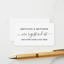 Tarjeta De Recepción Registro de Bodas de guiones de caligrafía moderna