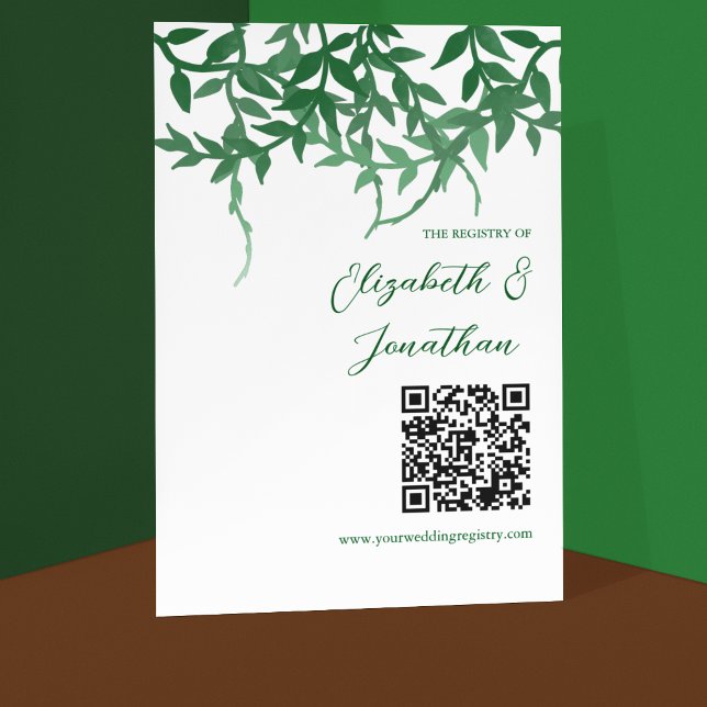 Tarjeta De Recepción Registro de Bodas de hojas botánicas rusas (Subido por el creador)