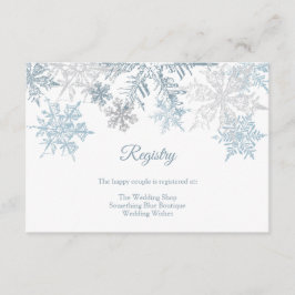 Tarjeta De Recepción Registro de Bodas de Invierno Silver Blue Snowflak