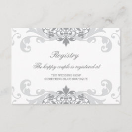 Tarjeta De Recepción Registro de Bodas de Ironworks Gris Plata Clásica