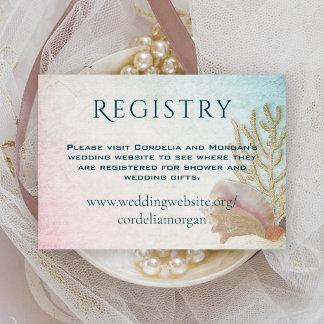 Tarjeta De Recepción Registro de Bodas de Living Seas Seasheles