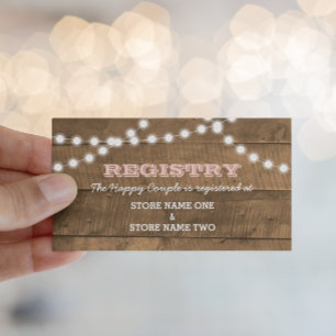 Tarjeta De Recepción Registro de Bodas de novias rosadas de Barnwood Li