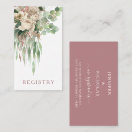 Tarjeta De Recepción Registro de Bodas de Rosas florales rosados modern