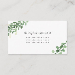 Tarjeta De Recepción Registro de bodas de vegetación exuberante