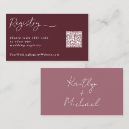 Tarjeta De Recepción Registro de Bodas de vino Merlot Código QR moderno