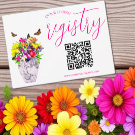 Tarjeta De Recepción Registro de Bodas Florales en Bloom