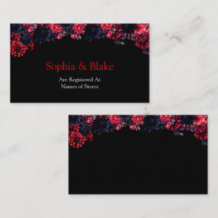 Tarjeta De Recepción Registro de Bodas Florales Oscuros Negros y Gótico
